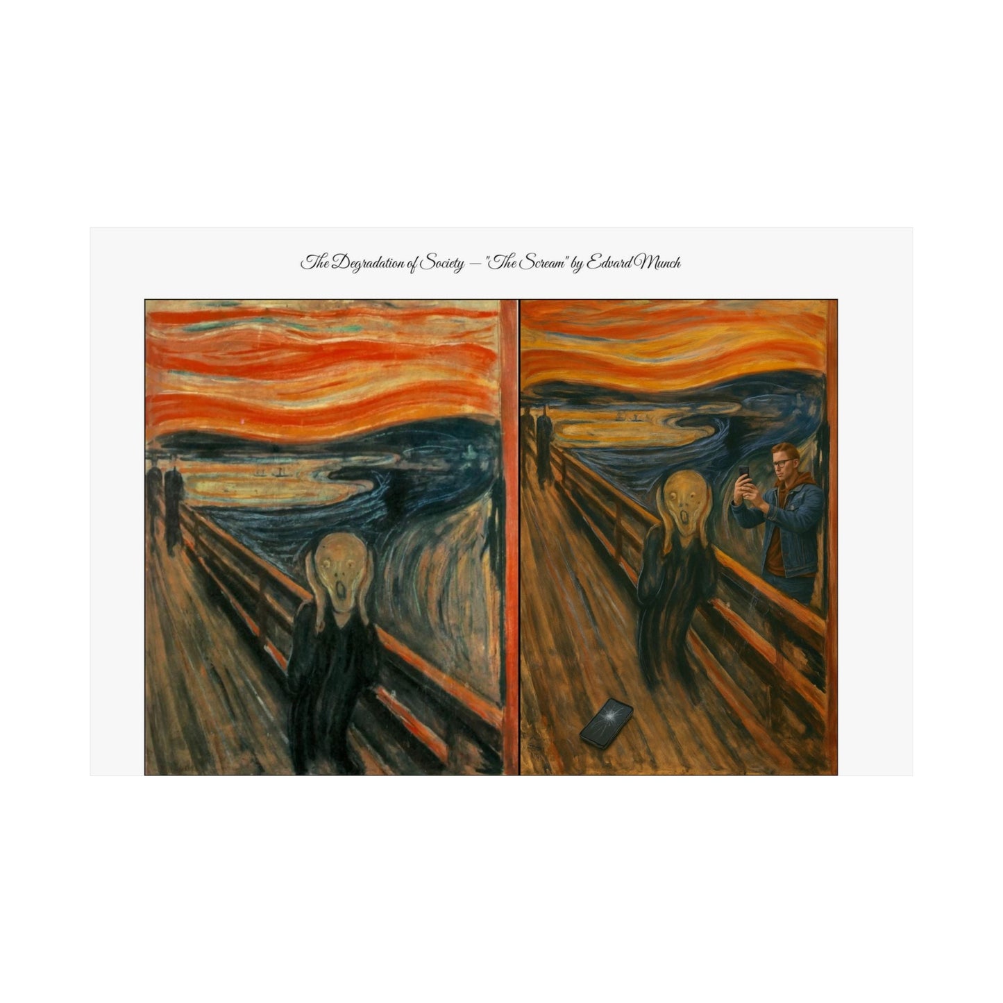 'The Degradation of Society' Print 5 - The Scream by Edvard Munch Printify