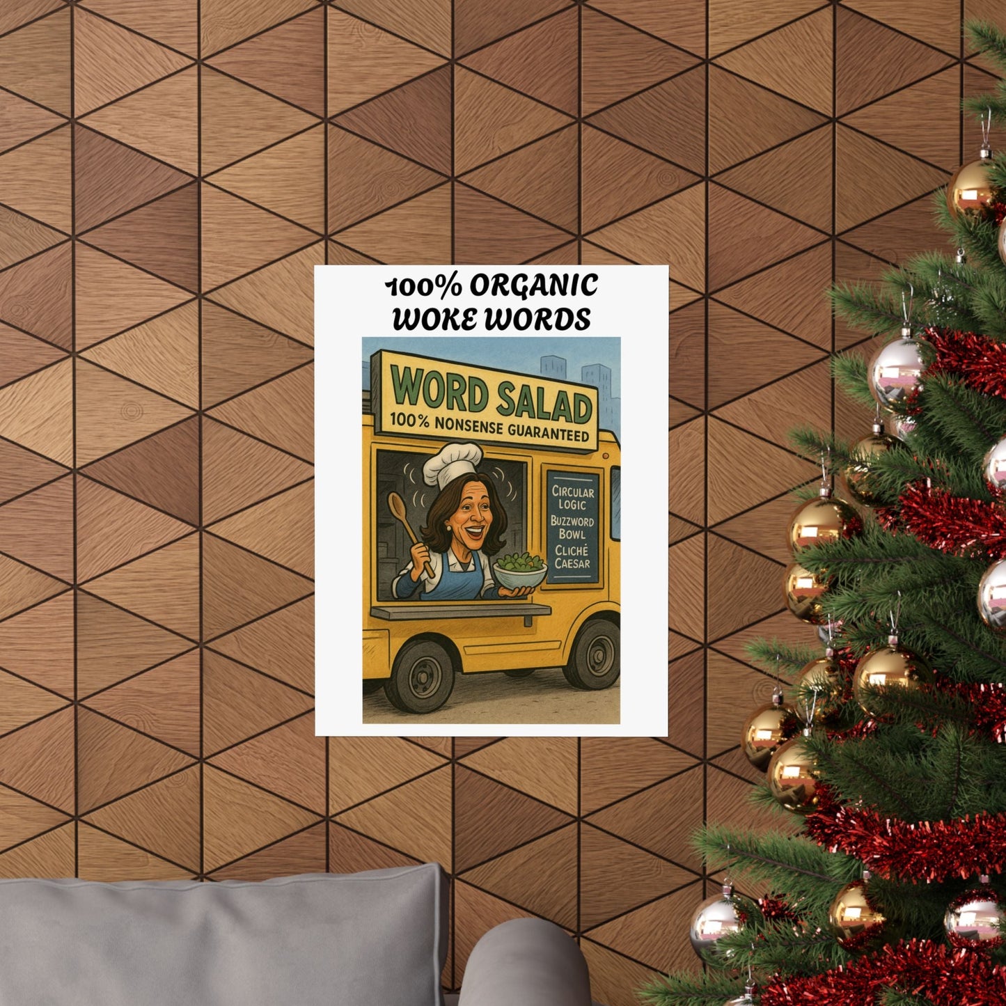 Poster: Funny Kamala Harris Word Salad Food Truck Printify