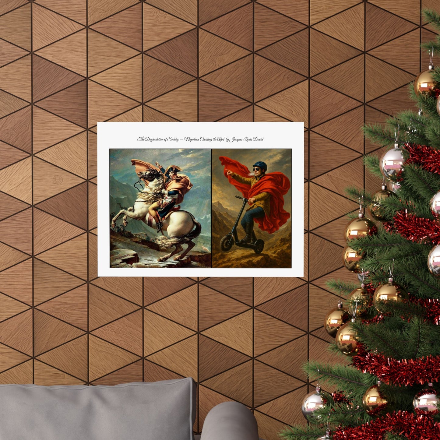 'The Degradation of Society' Print 6 - Napoleon Crosses the Alps by Jacque-Louis David Printify