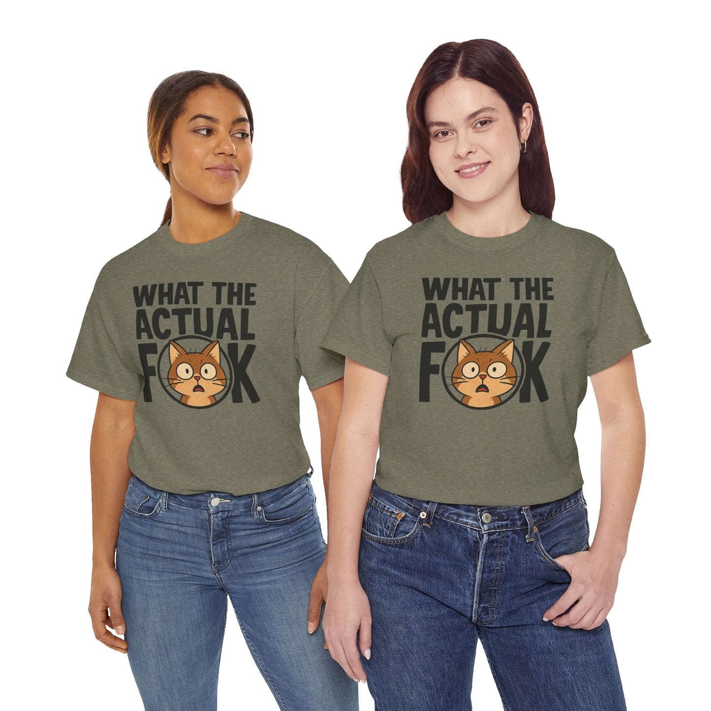 Funny Cat T-Shirt - 'What the Actual F**K' Printify