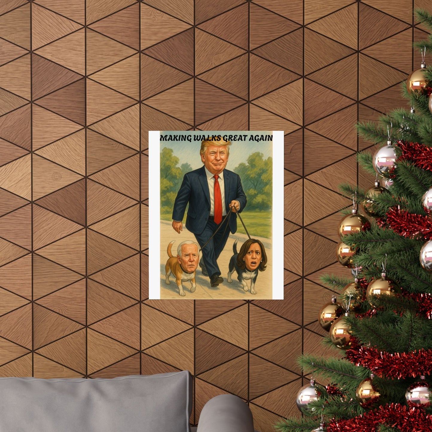 Funny Trump Poster - Making Walks Great Again - Political Satire Wall Art - Republican Humor Print Printify