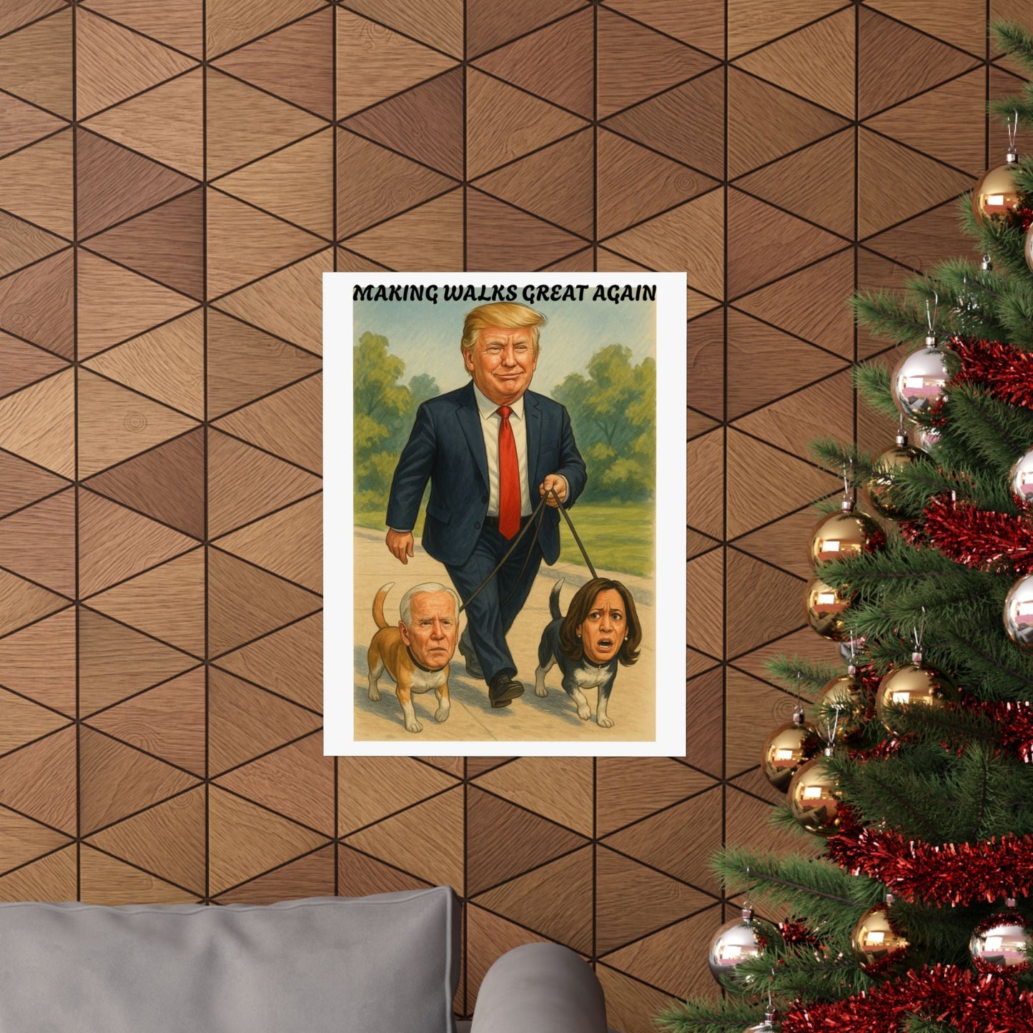 Funny Trump Poster - Making Walks Great Again - Political Satire Wall Art - Republican Humor Print Printify