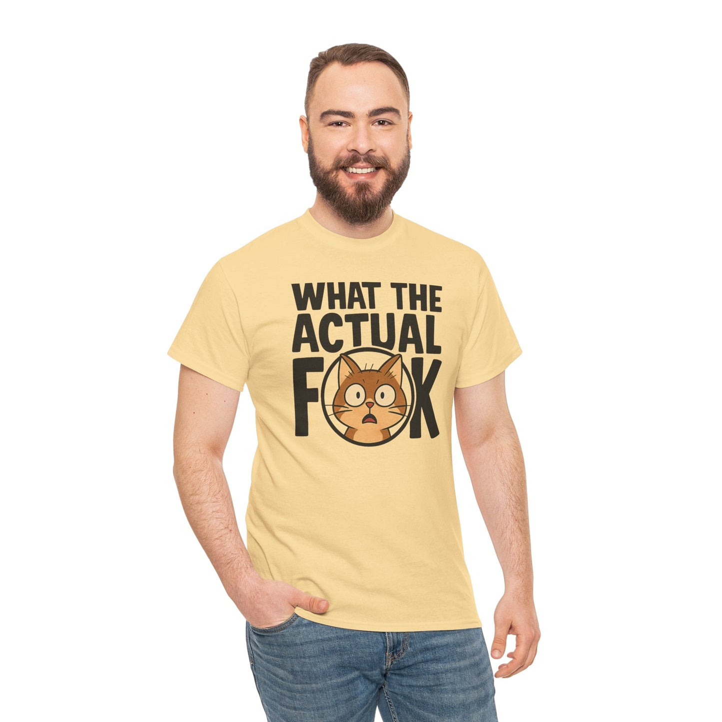 Funny Cat T-Shirt - 'What the Actual F**K' Printify