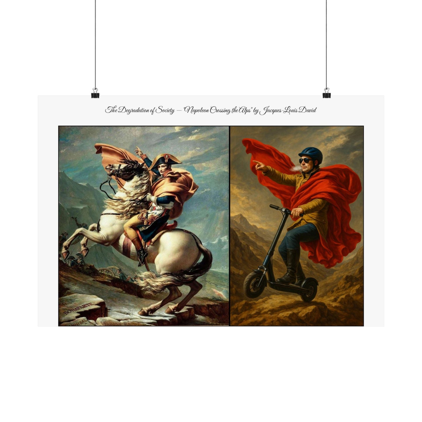 'The Degradation of Society' Print 6 - Napoleon Crosses the Alps by Jacque-Louis David Printify