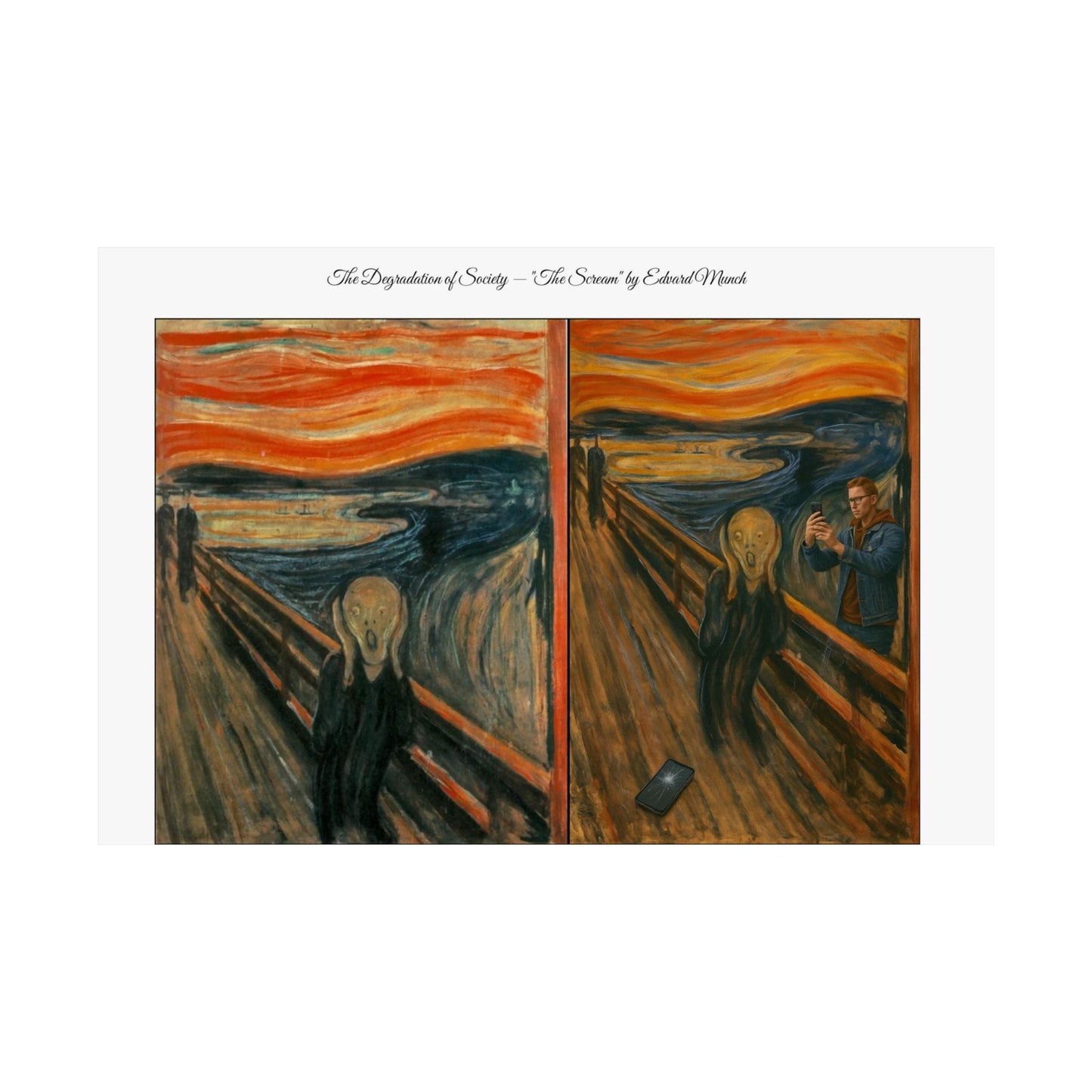 'The Degradation of Society' Print 5 - The Scream by Edvard Munch Printify