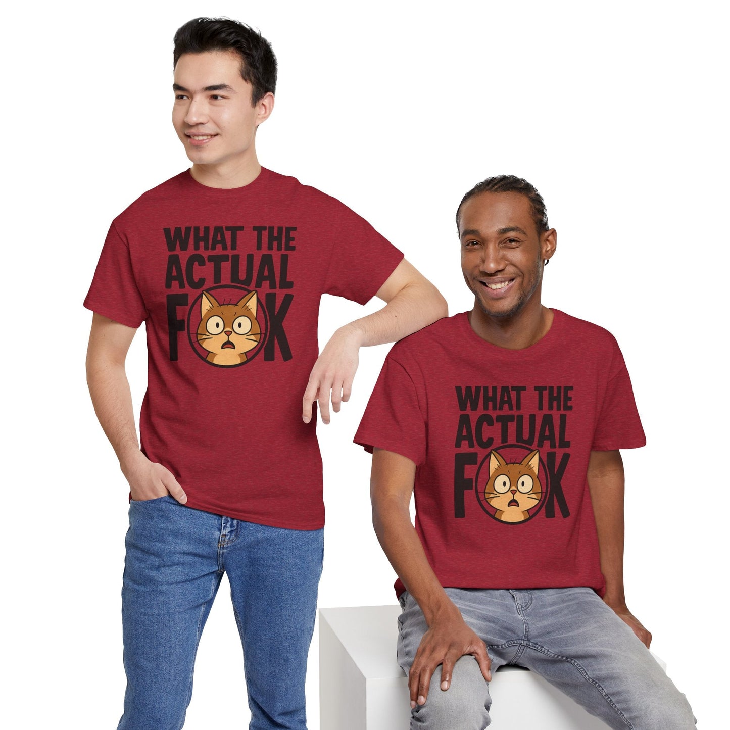 Funny Cat T-Shirt - 'What the Actual F**K' Printify