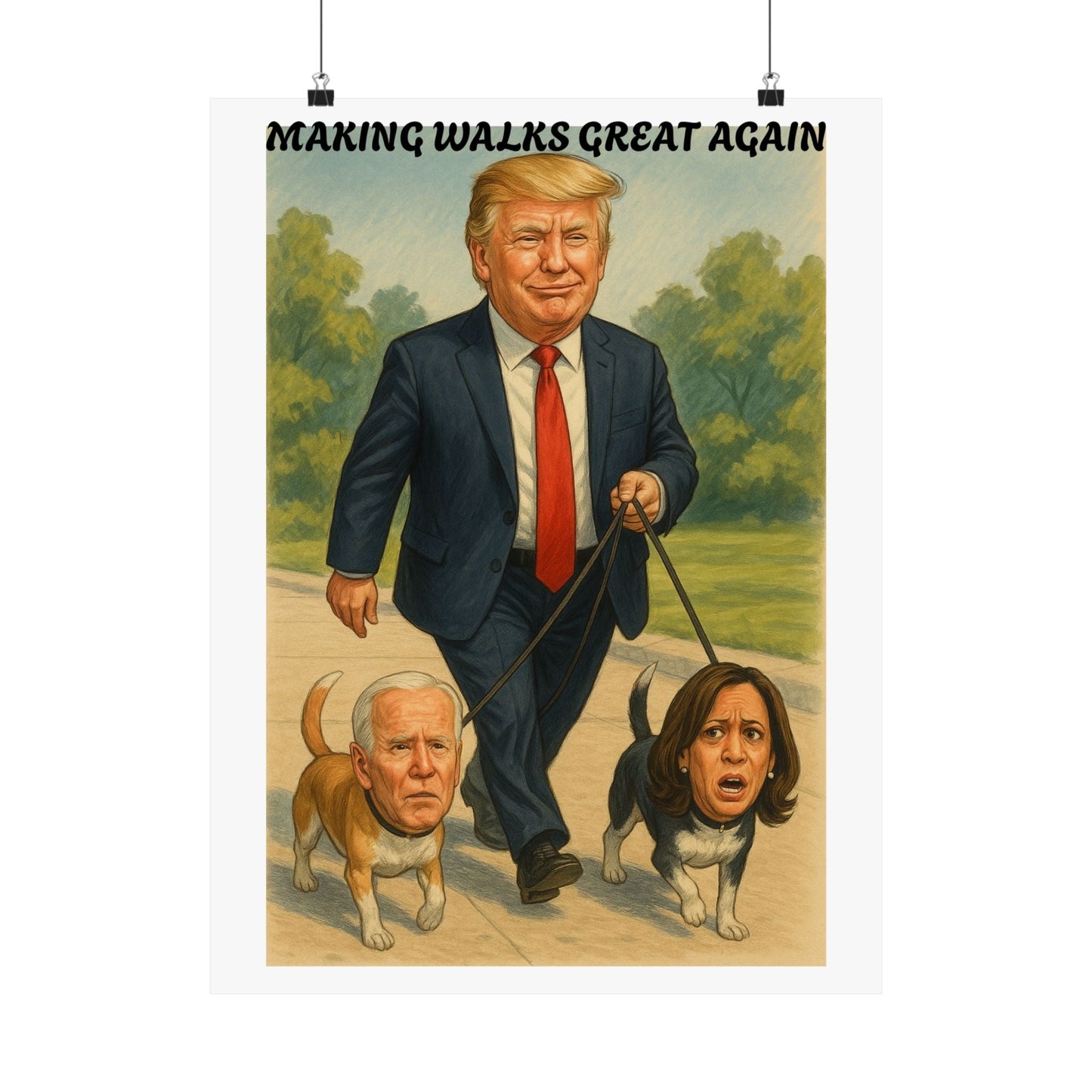 Funny Trump Poster - Making Walks Great Again - Political Satire Wall Art - Republican Humor Print Printify