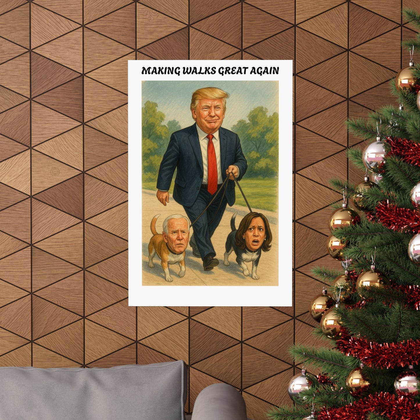Funny Trump Poster - Making Walks Great Again - Political Satire Wall Art - Republican Humor Print Printify