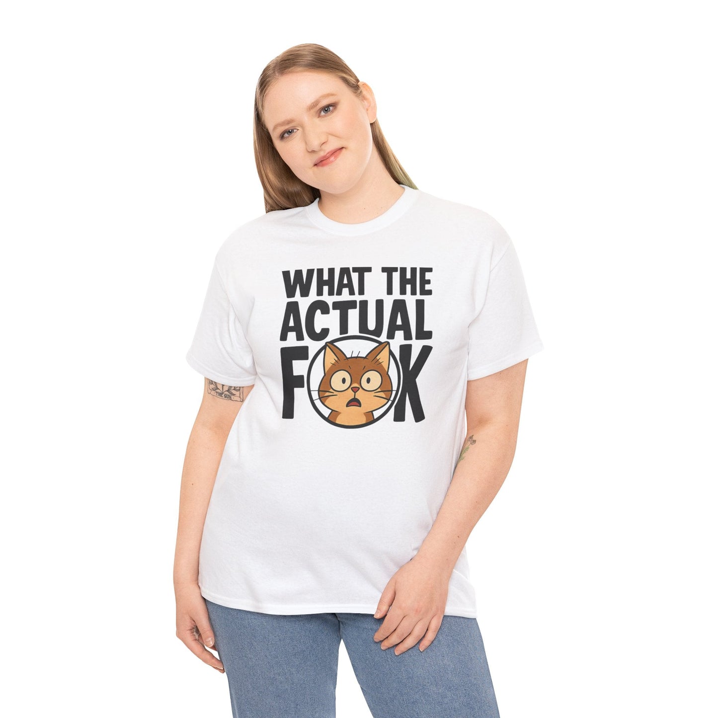 Funny Cat T-Shirt - 'What the Actual F**K' Printify