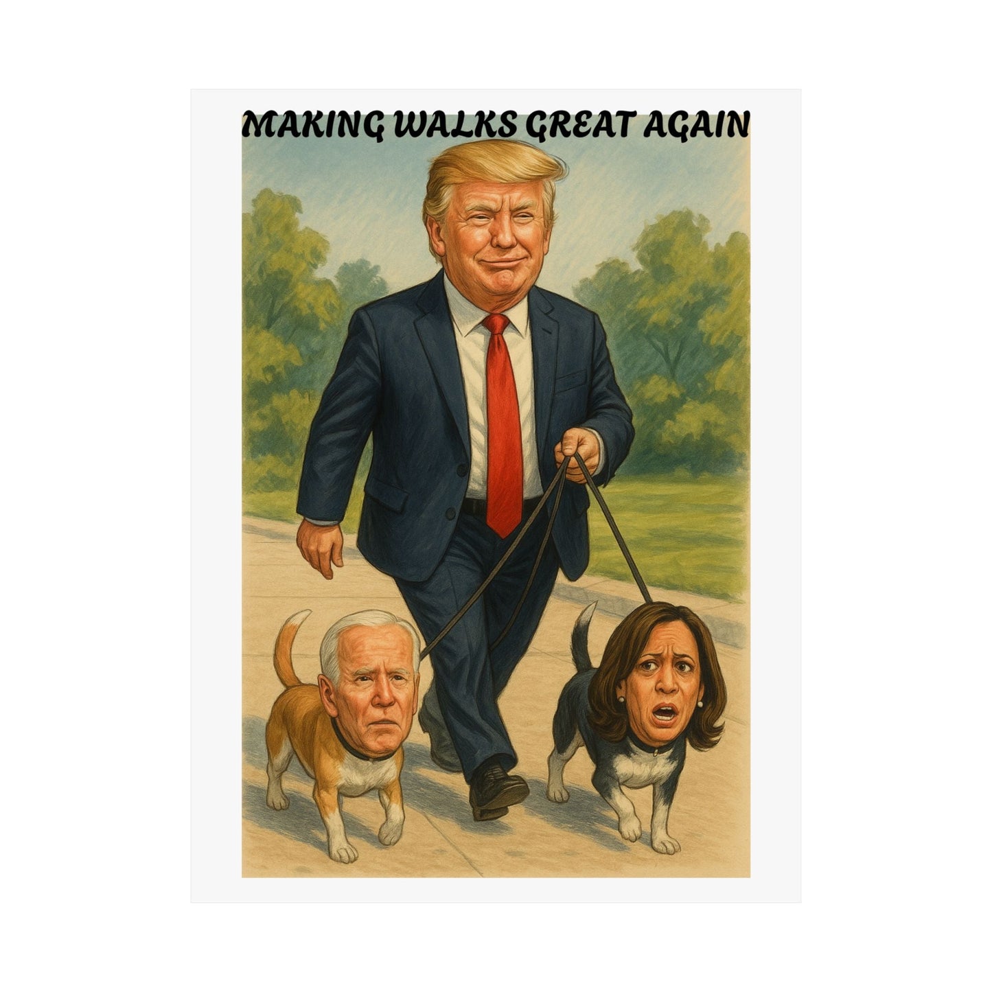 Funny Trump Poster - Making Walks Great Again - Political Satire Wall Art - Republican Humor Print Printify