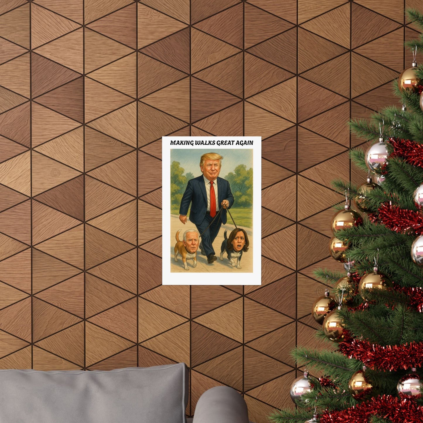 Funny Trump Poster - Making Walks Great Again - Political Satire Wall Art - Republican Humor Print Printify