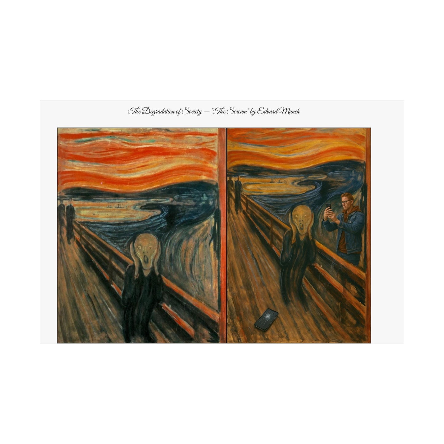 'The Degradation of Society' Print 5 - The Scream by Edvard Munch Printify
