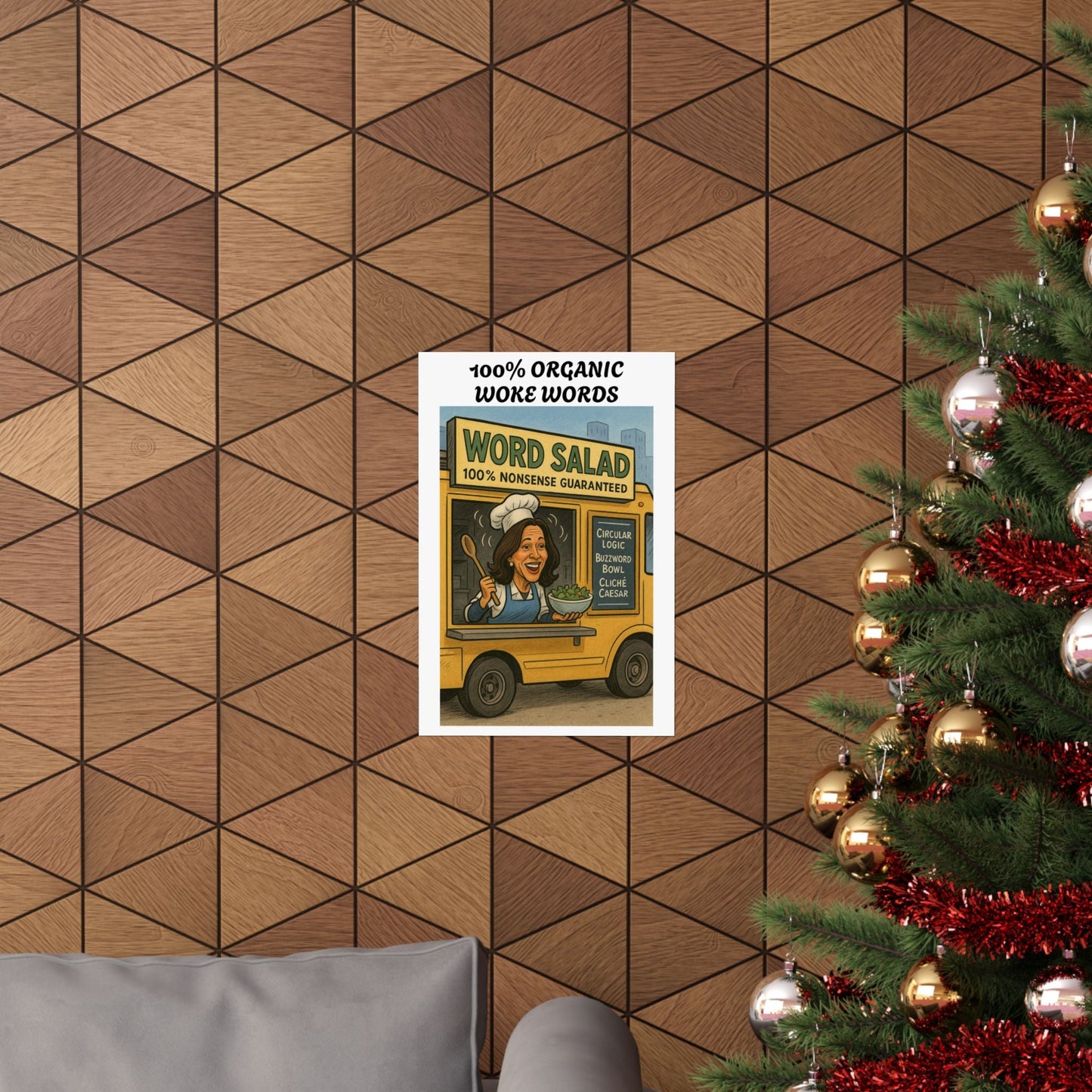 Poster: Funny Kamala Harris Word Salad Food Truck Printify