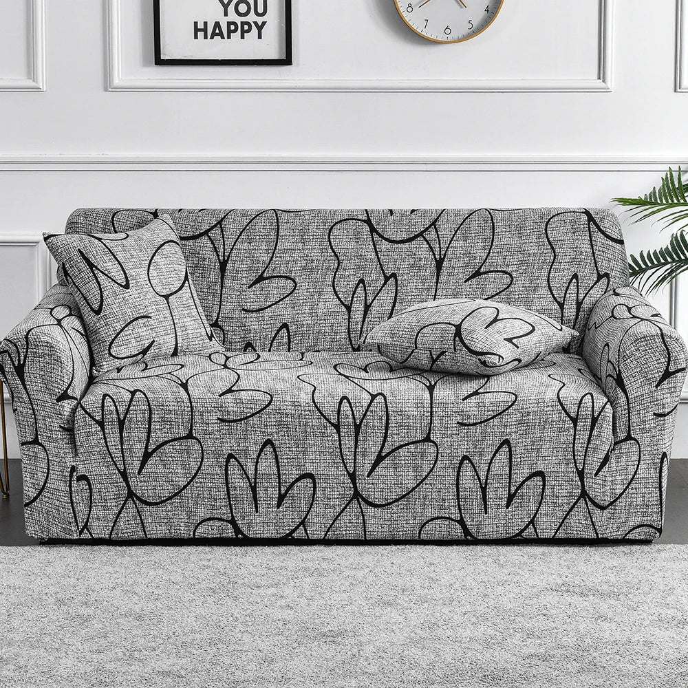 1pc Flower Printed Elastic Sofa Cover Antidirty Spandex Sofa Cover Furniture Protector for Bedroom Office Living Room Home Decor Ambienta Casa