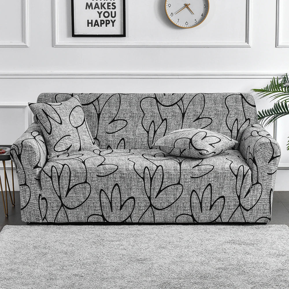 1pc Flower Printed Elastic Sofa Cover Antidirty Spandex Sofa Cover Furniture Protector for Bedroom Office Living Room Home Decor Ambienta Casa