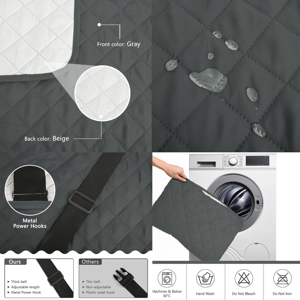 Fundas de Sofá Impermeables Funda Antideslizante para Sofás de 1/2/3/4 Plazas Protectora Lavable para Niños y Mascotas con Correa Elástica Ambienta Casa