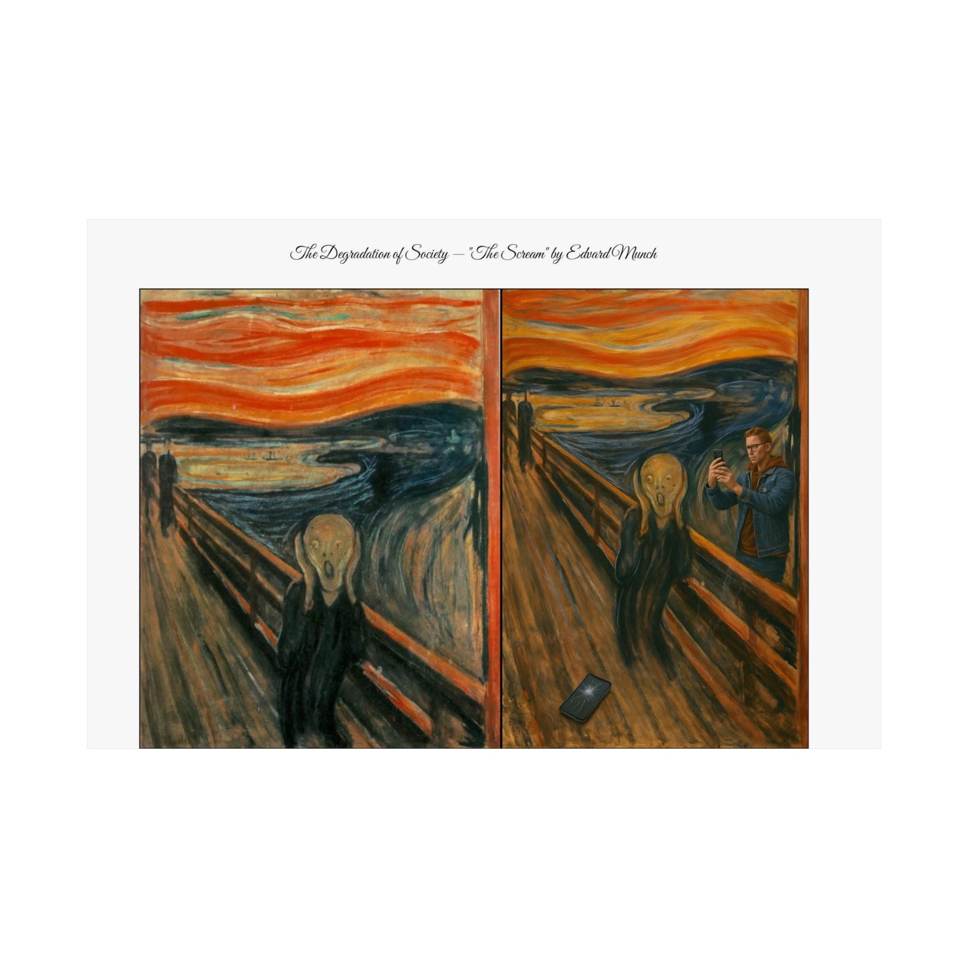 'The Degradation of Society' Print 5 - The Scream by Edvard Munch Printify