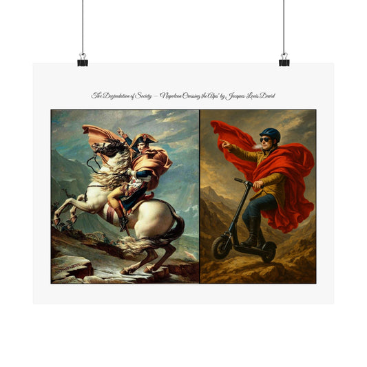 'The Degradation of Society' Print 6 - Napoleon Crosses the Alps by Jacque-Louis David Printify