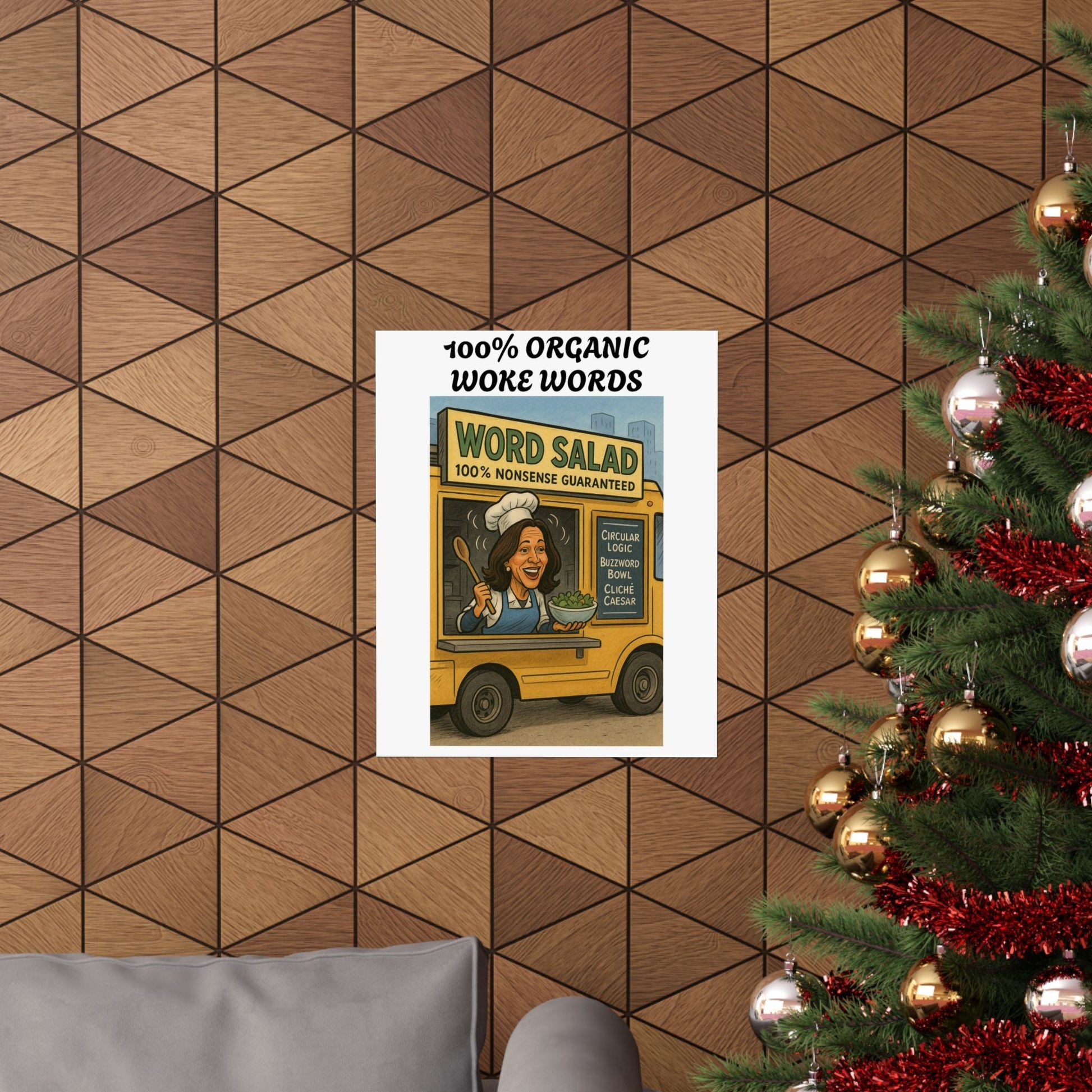 Poster: Funny Kamala Harris Word Salad Food Truck Printify