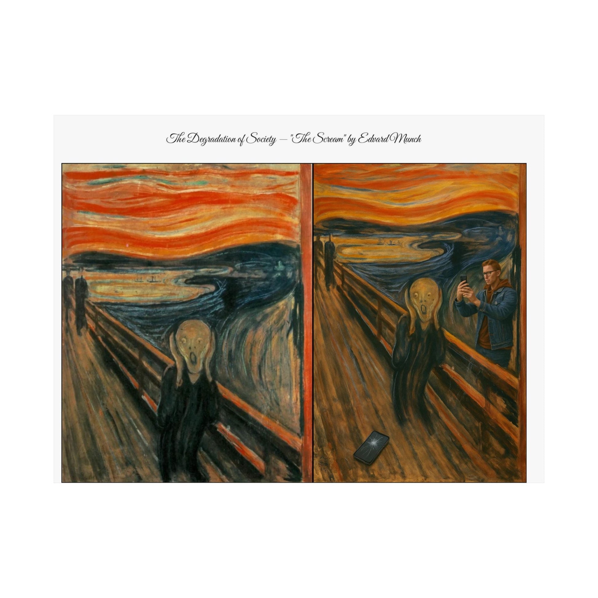 'The Degradation of Society' Print 5 - The Scream by Edvard Munch Printify