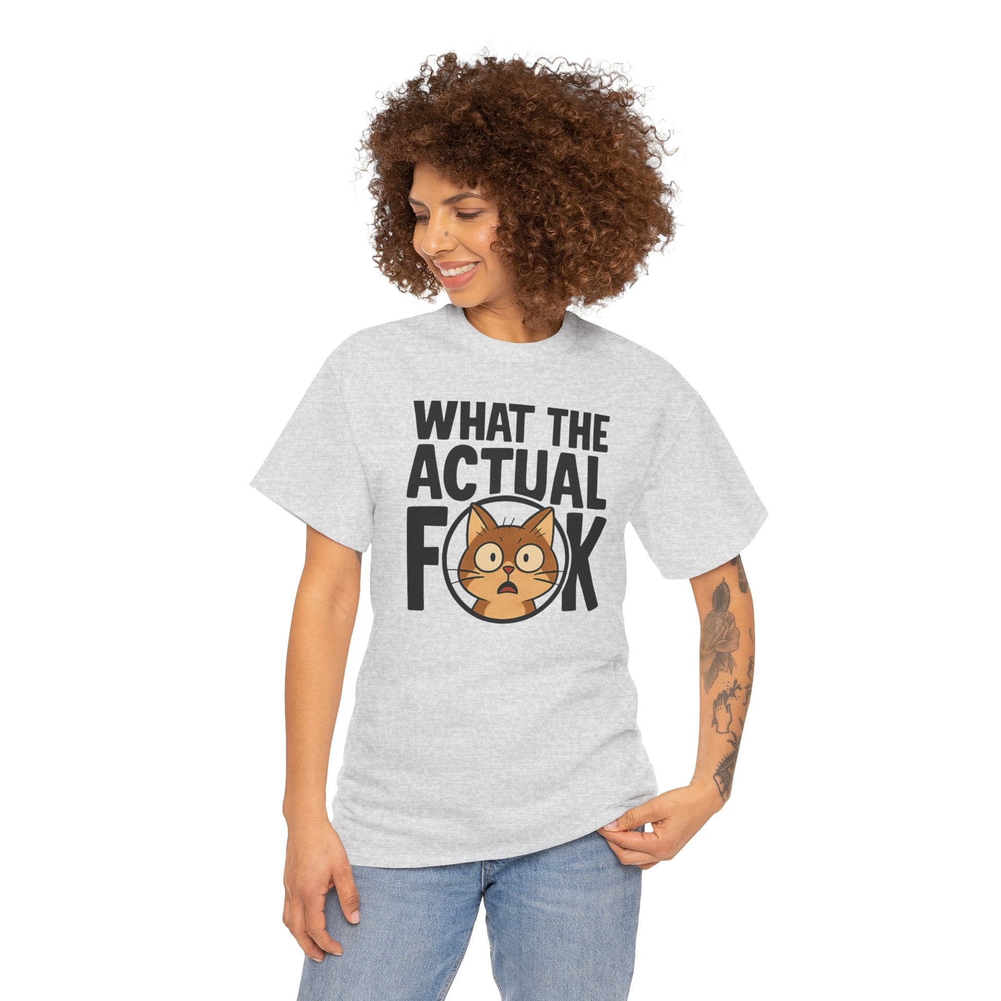 Funny Cat T-Shirt - 'What the Actual F**K' Printify