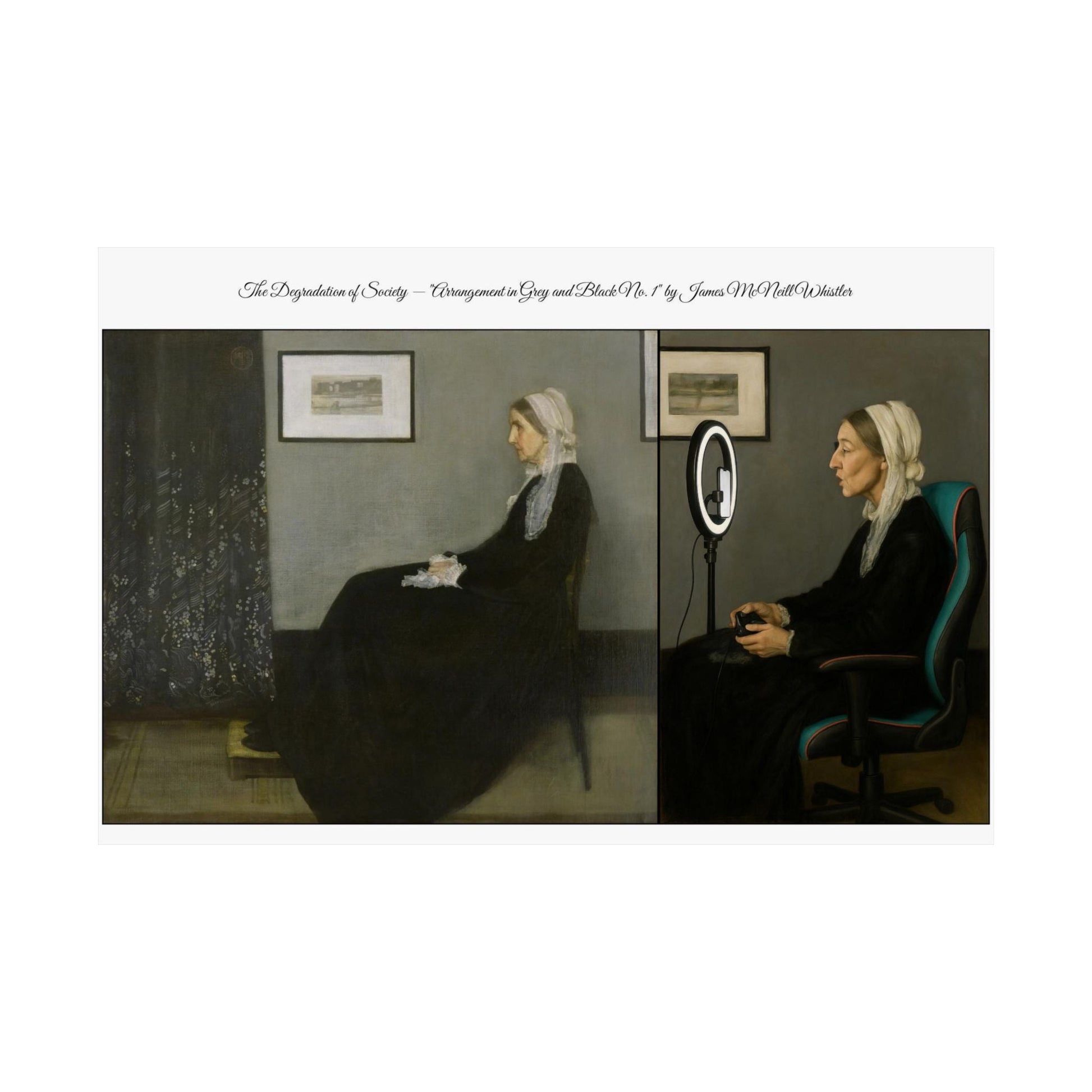 'The Degradation of Society' Print 4 - Arrangement in Grey and Black No.1 [Whistler's mother]' by James McNeill Whistler Printify