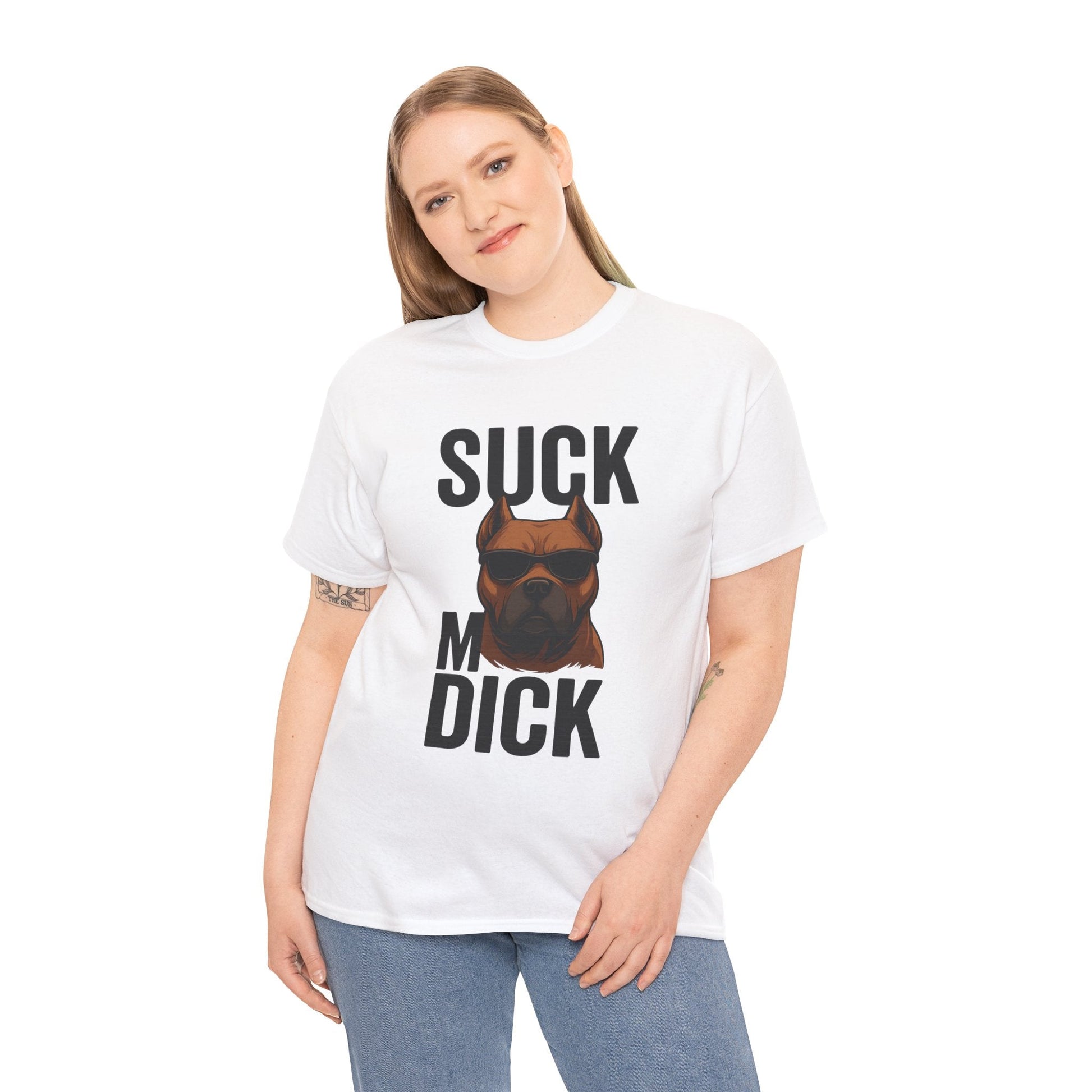 Funny Dog T-Shirt - 'Suck my D*CK' Printify