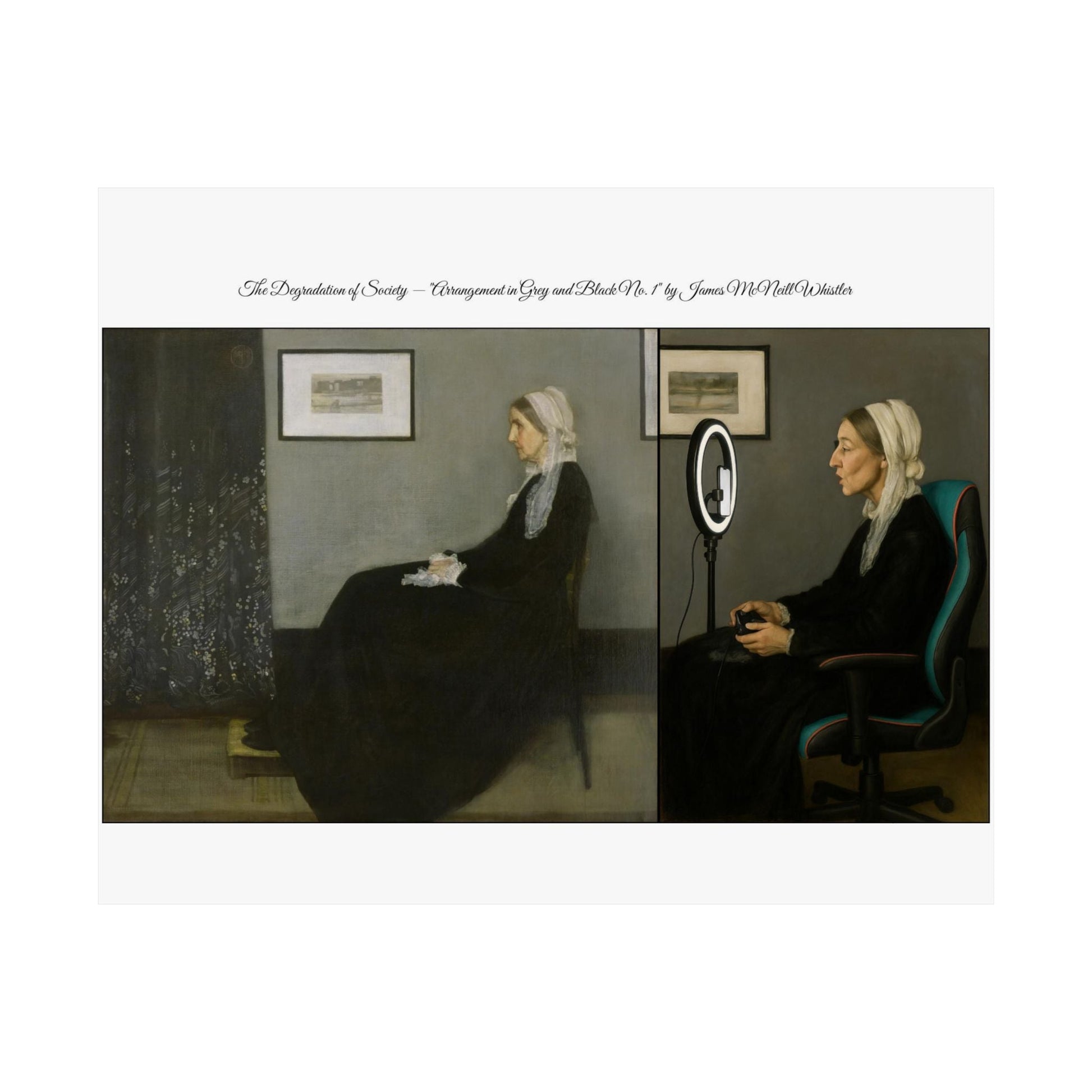 'The Degradation of Society' Print 4 - Arrangement in Grey and Black No.1 [Whistler's mother]' by James McNeill Whistler Printify
