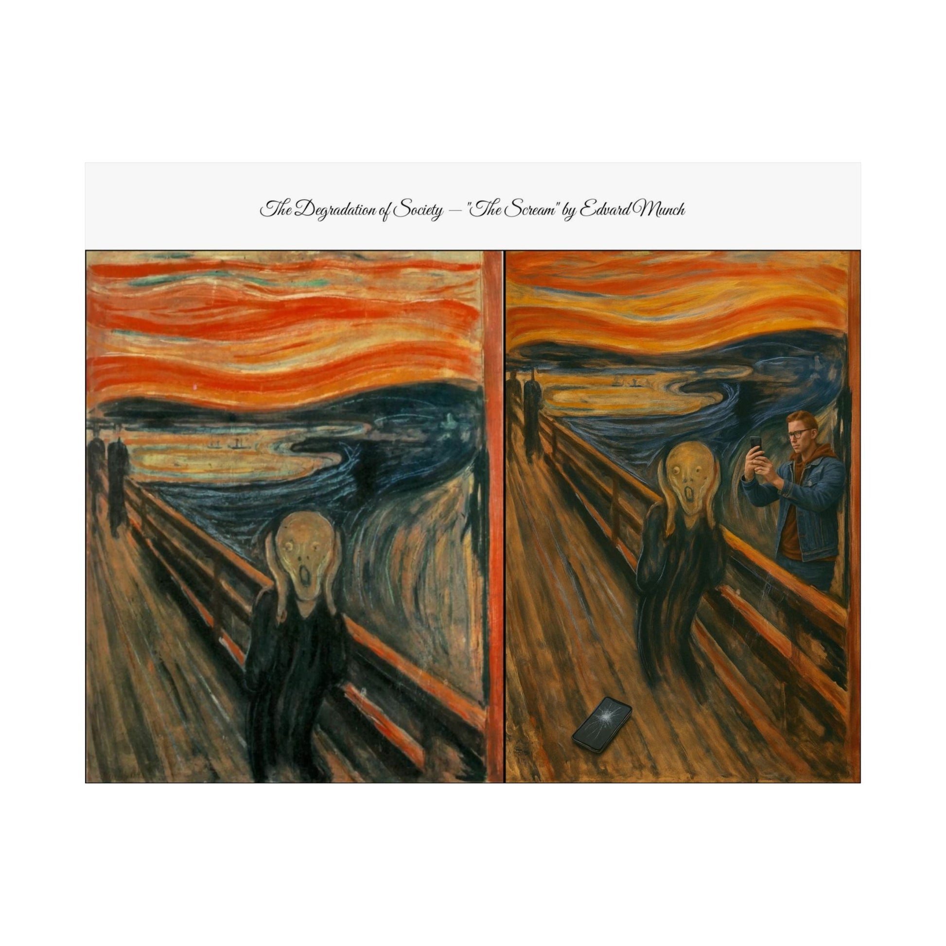 'The Degradation of Society' Print 5 - The Scream by Edvard Munch Printify