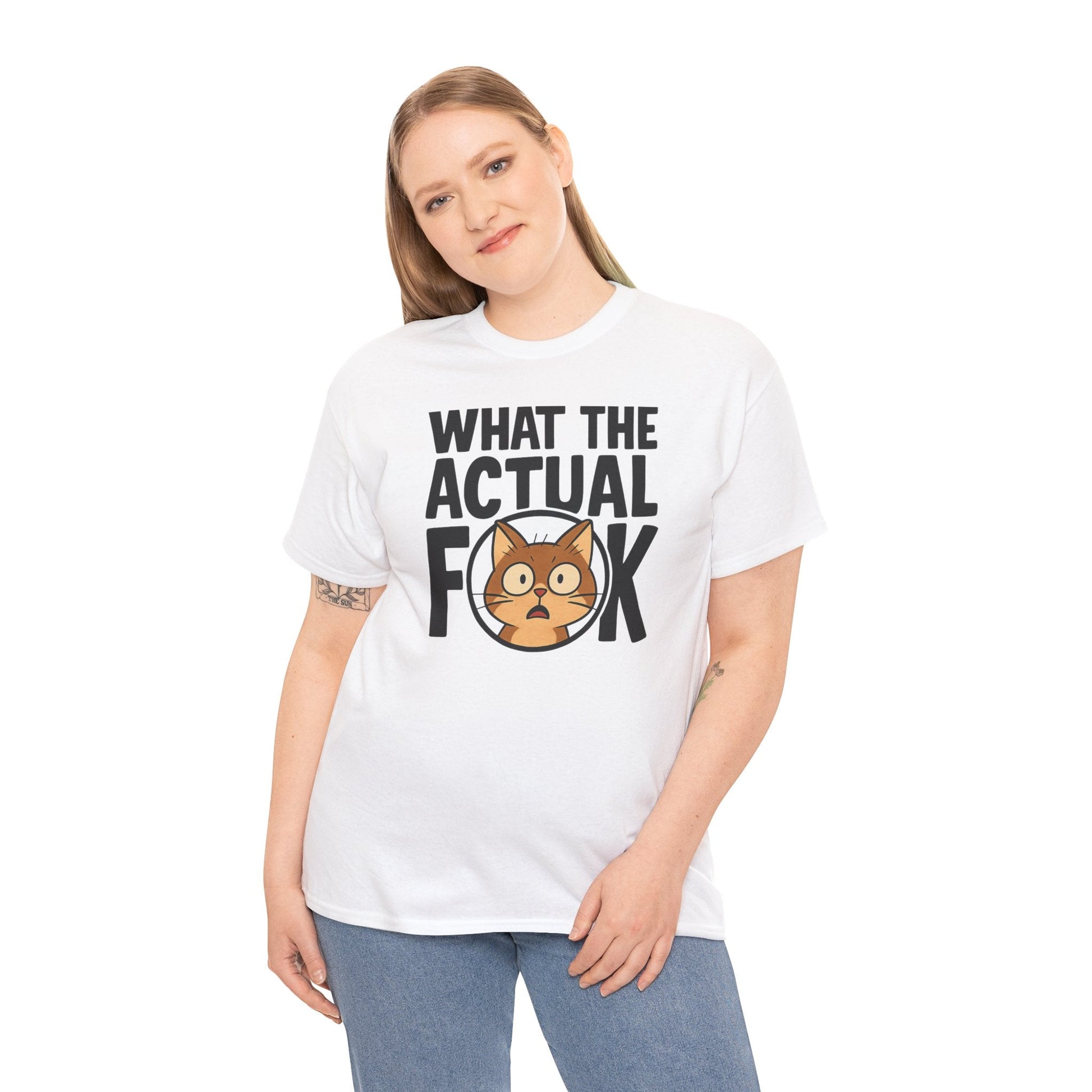 Funny Cat T-Shirt - 'What the Actual F**K' Printify