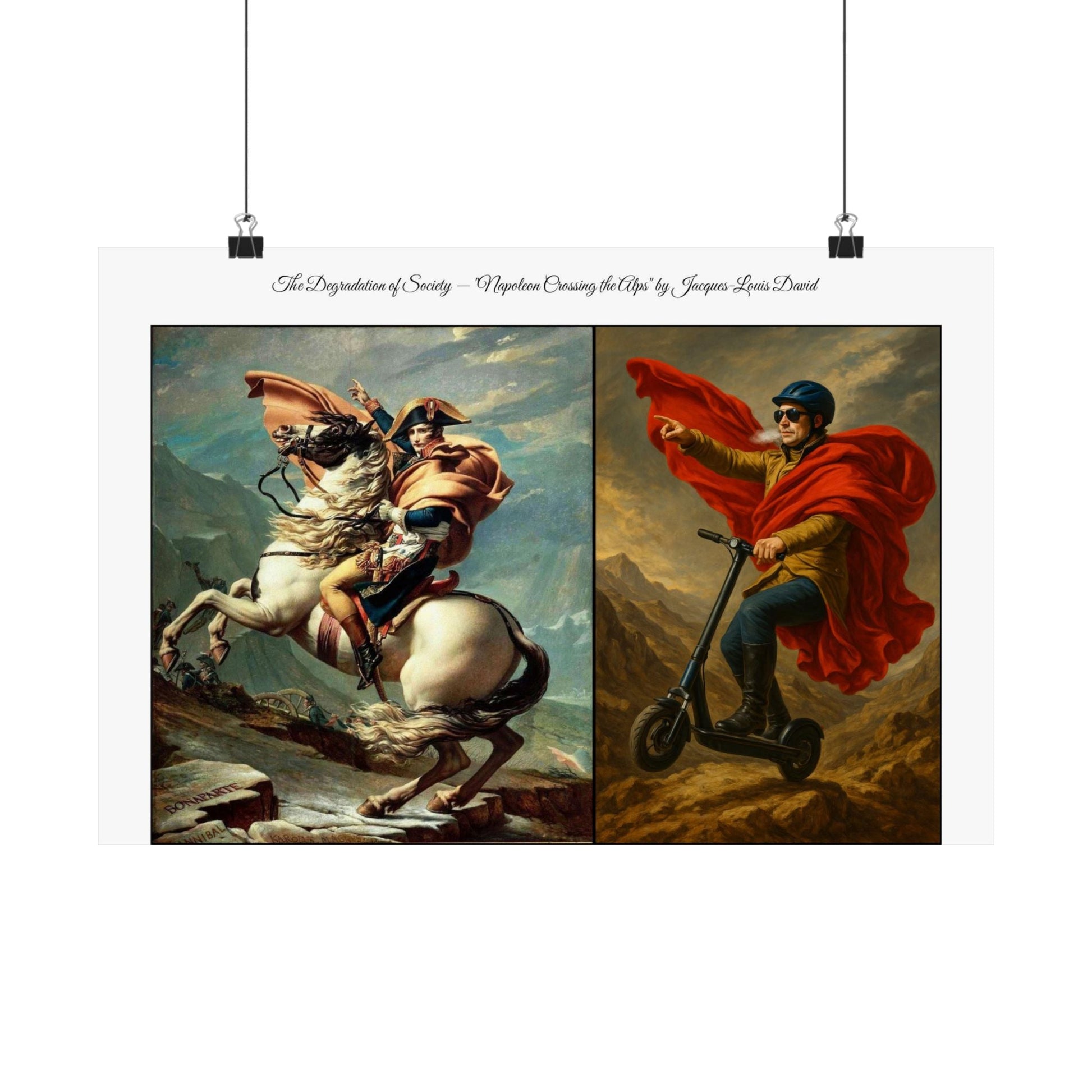 'The Degradation of Society' Print 6 - Napoleon Crosses the Alps by Jacque-Louis David Printify