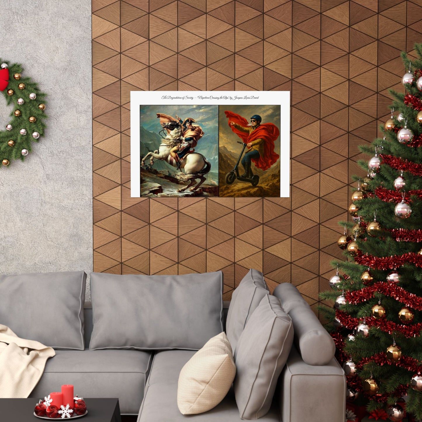 'The Degradation of Society' Print 6 - Napoleon Crosses the Alps by Jacque-Louis David Printify