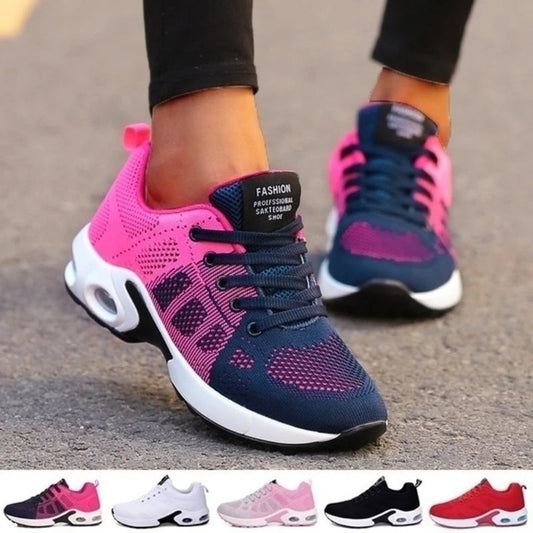 Zapatillas “Brisa Blanca” – Deportivas de Malla Ortopédicas para Mujer, con Plataforma, Ligeras y Ultraligeras Ambienta Casa