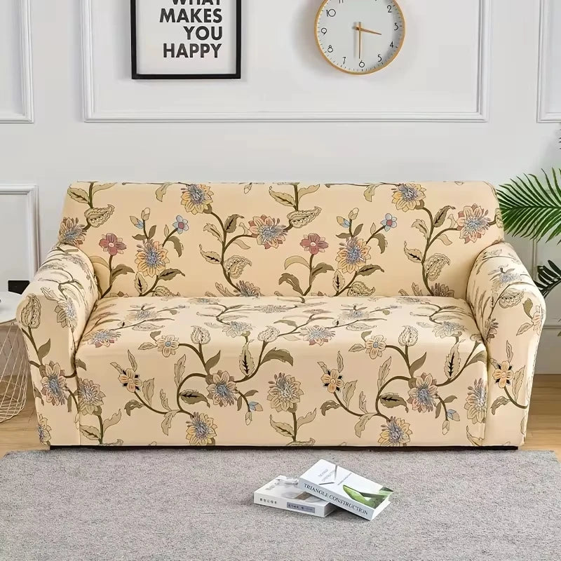 1pc Flower Printed Elastic Sofa Cover Antidirty Spandex Sofa Cover Furniture Protector for Bedroom Office Living Room Home Decor Ambienta Casa