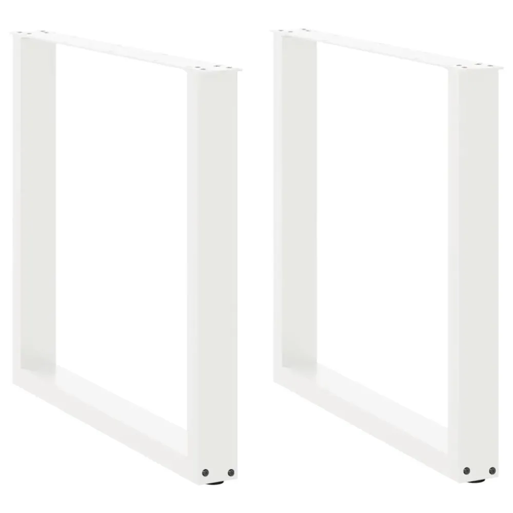 Picioare de masă în formă de U 2 buc alb 80x(72-73) cm oțel