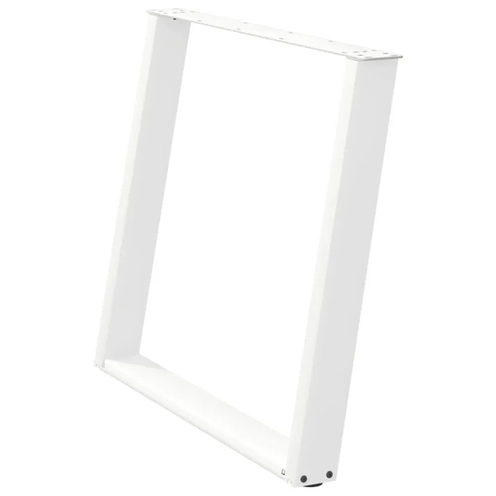 Picioare de masă în formă de U 2 buc alb 90x(72-73) cm oțel
