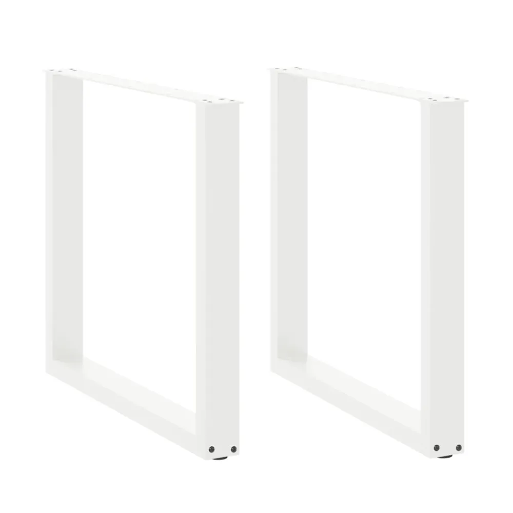 Picioare de masă în formă de U 2 buc alb 90x(72-73) cm oțel