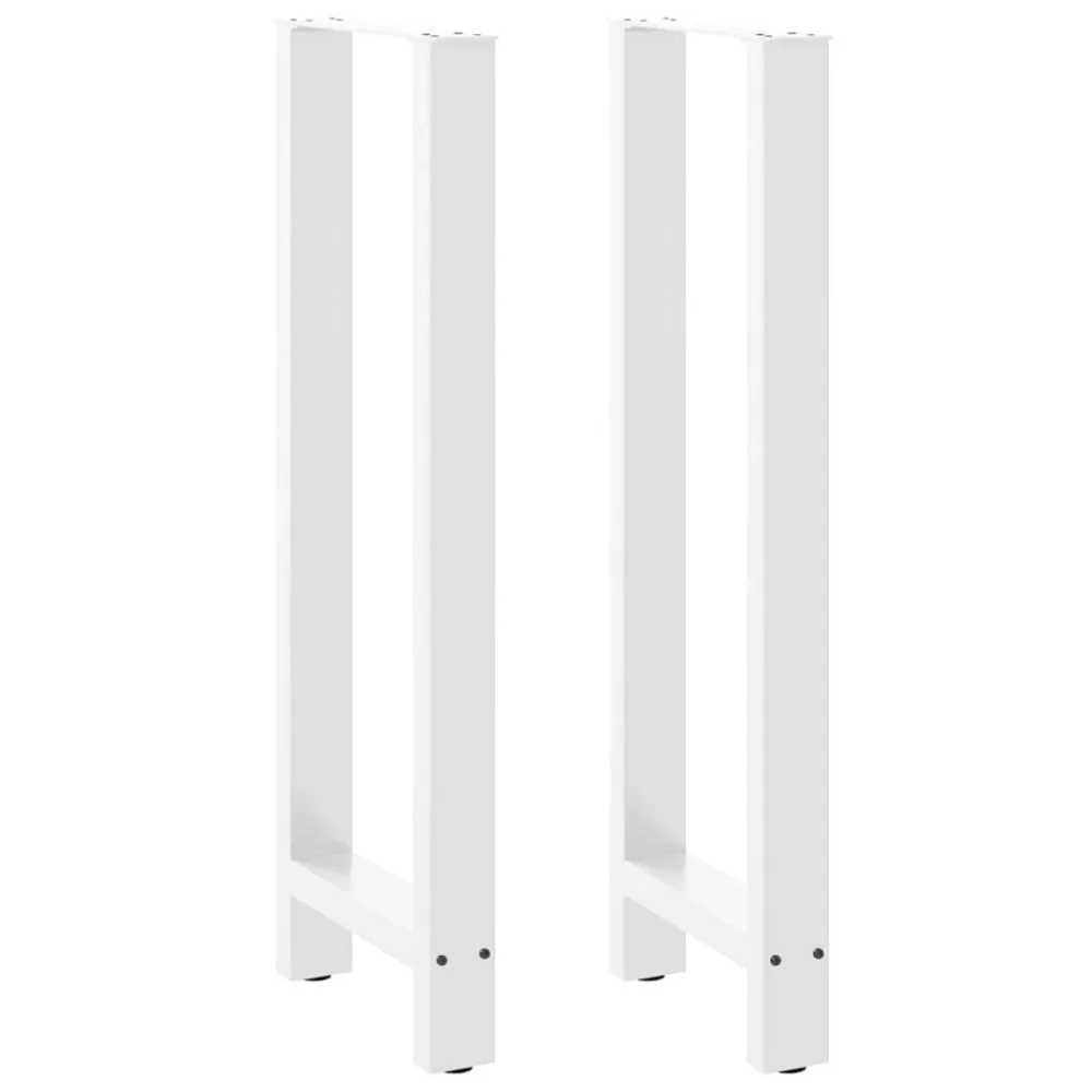Picioare măsuță de cafea alb 2 buc 40x(110-111) cm Oțel