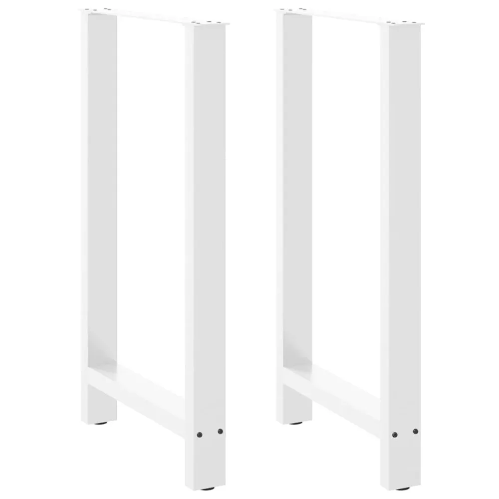 Picioare măsuță de cafea alb 2 buc 60x(100-101) cm Oțel