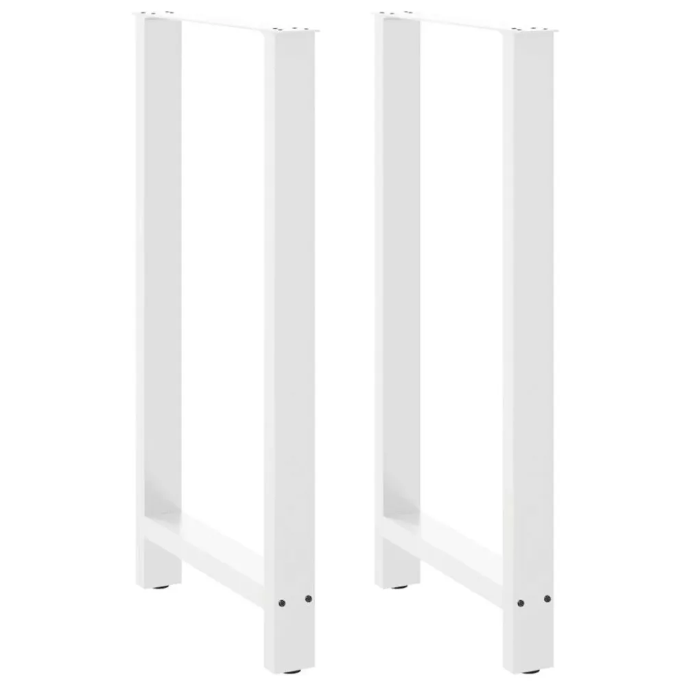 Picioare măsuță de cafea alb 2 buc 60x(110-111) cm Oțel