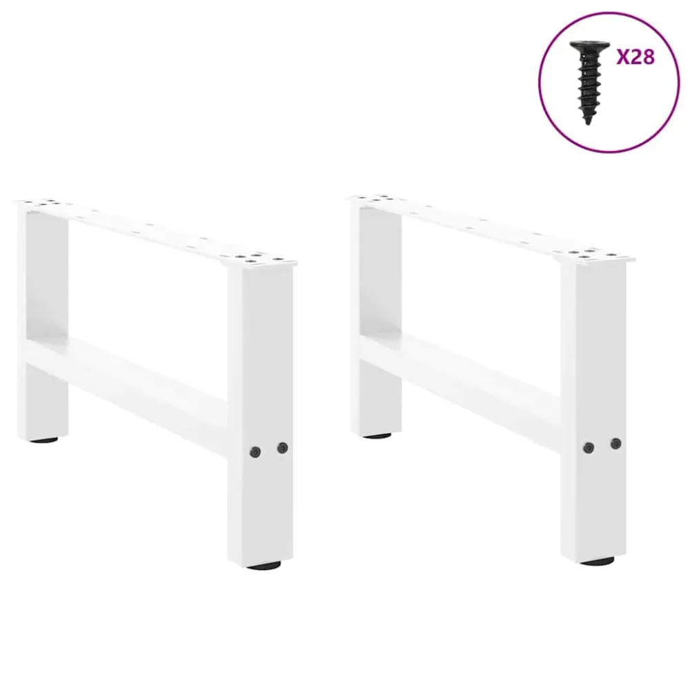Picioare măsuță de cafea alb 2 buc 70x(30-31) cm oțel