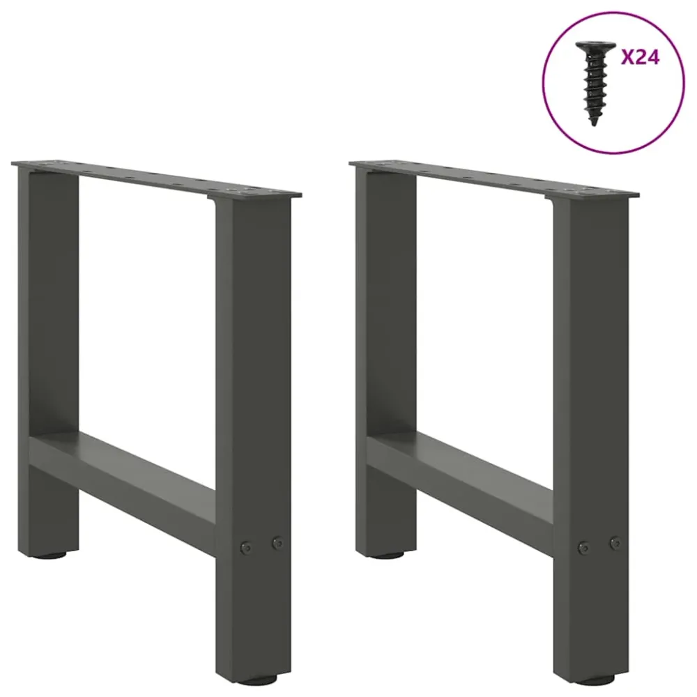 Picioare măsuță de cafea antracit 2 buc 50x(42-43) cm oțel