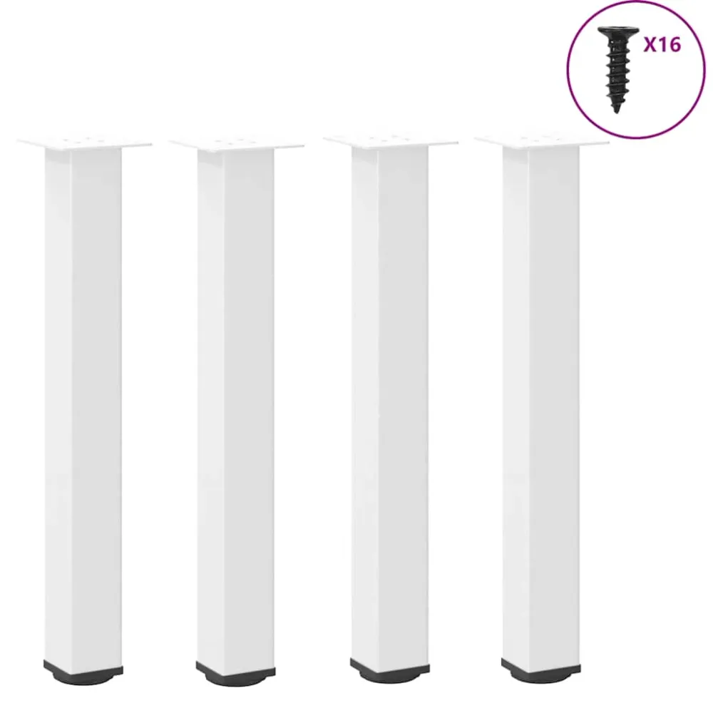 Picioare măsuță de cafea 4 buc Alb 72-74 cm Oțel