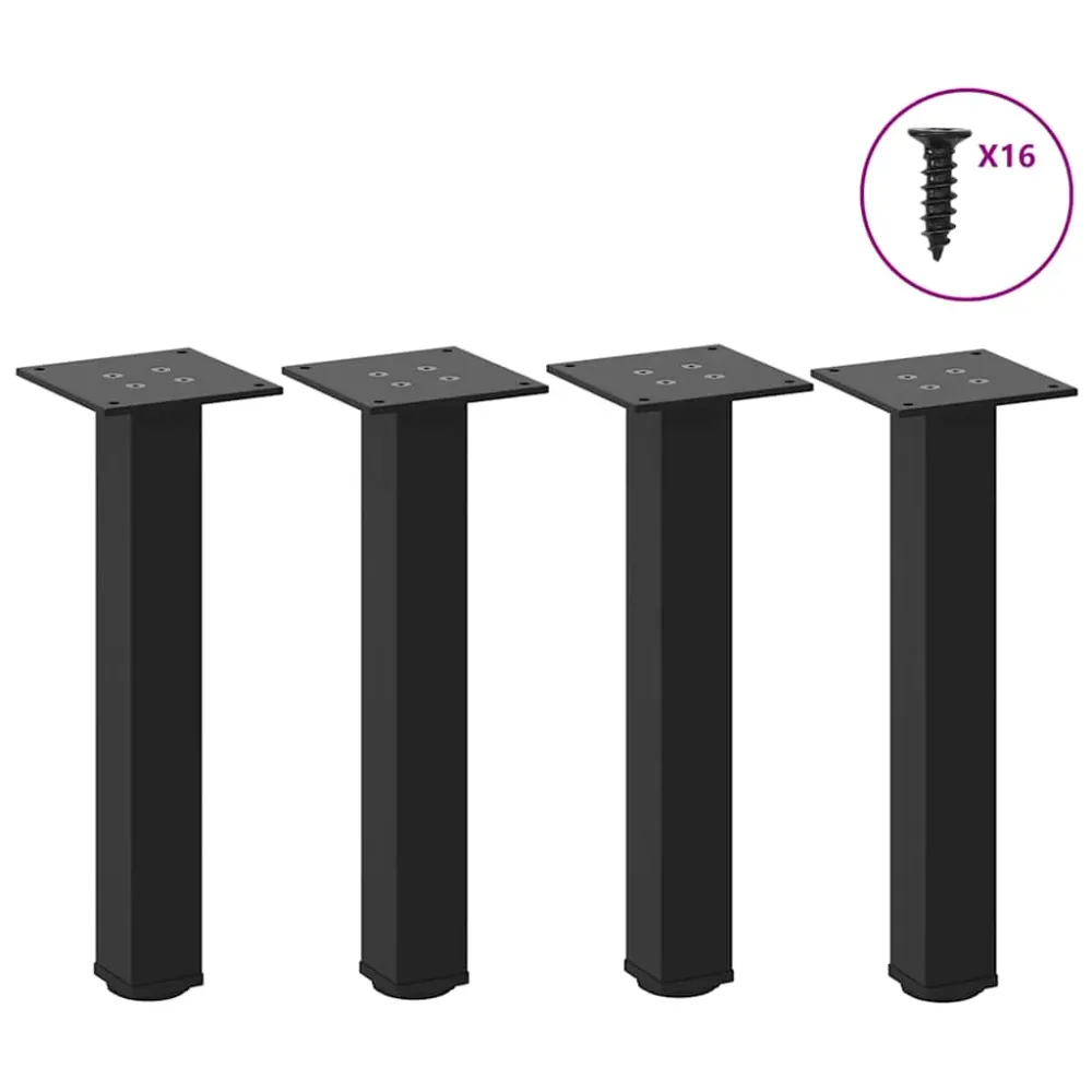 Picioare măsuță de cafea 4 buc Negru 42-44 cm Oțel