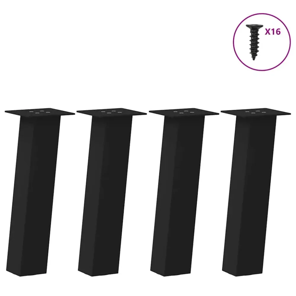 Picioare măsuță de cafea 4 buc Negru 42 cm Oțel