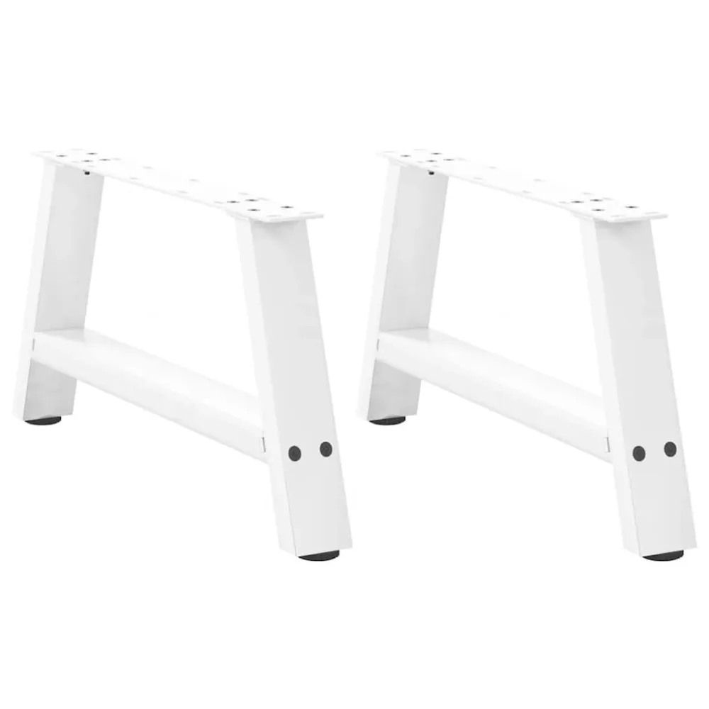 Picioare măsuță cafea în formă de 2 buc alb 60x(30-31)cm oțel