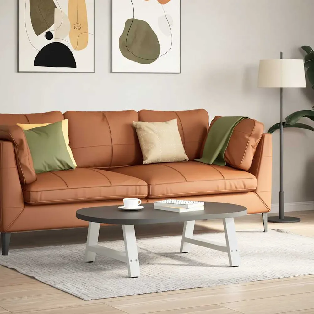 Picioare măsuță cafea în formă de 2 buc alb 60x(30-31)cm oțel