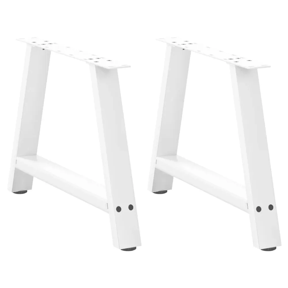 Picioare măsuță cafea în formă de 2 buc alb 70x(42-43)cm oțel