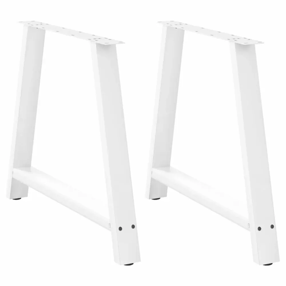 Picioare măsuță cafea în formă 2 buc alb 100x(72-73) cm oțel