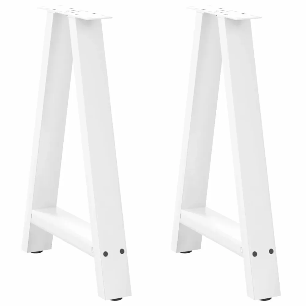 Picioare măsuță cafea în formă de 2 buc alb 60x(72-73)cm oțel